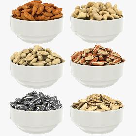 Nuts in Bowl Collection 3D model